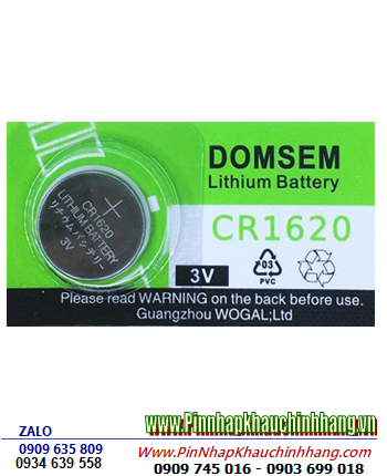 DOMSEM CR1620, Pin đồng xu 3v lithium DOMSEM CR1620 chính hãng 